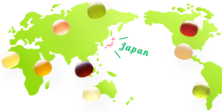 World map and gummy images