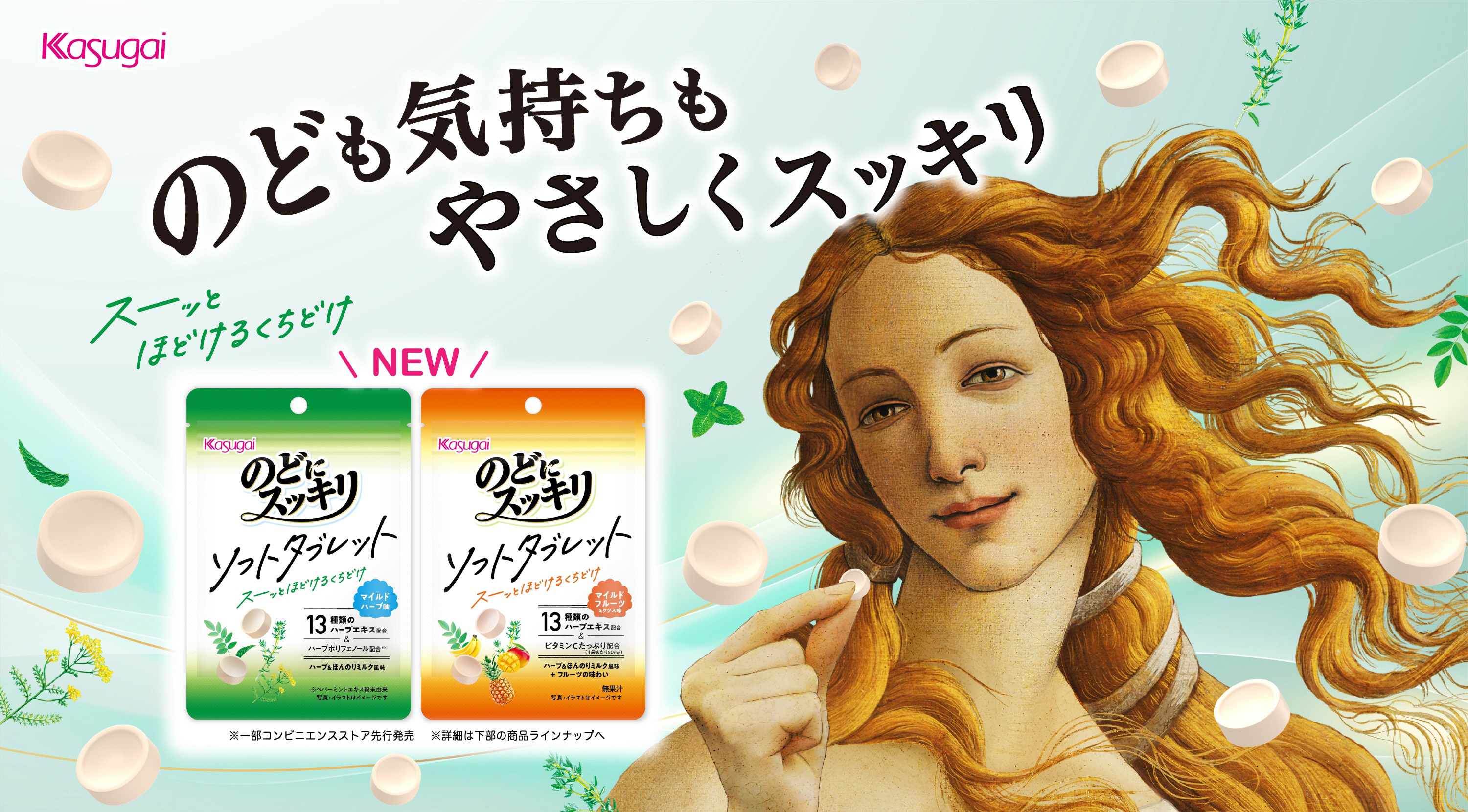 のどにスッキリ 13種類のハーブエキス配合のど飴