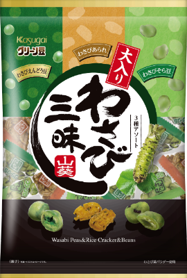 春日井製菓 - 商品一覧 - 豆菓子 - グリーン豆 大入りわさび三昧